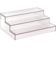 Tiered spice organizer, PET, transparent, 57.7x22.8x11.8 cm