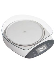 Kitchen scales, stainless steel, silver color/transparent, 18x20.5x4.5 cm