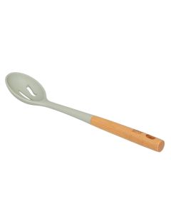 Serving spoon, wodden/plastic/silicone, grey/beige, 6.4x4.4x34 cm