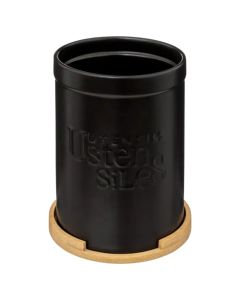 Spoon/fork holders Natureo, stoneware/bamboo, black, Dia. 12.8 x H 18 cm