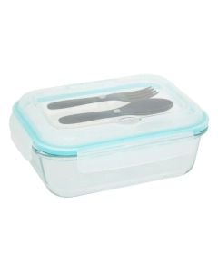 Lunch box Clipeat, glass/plastic, transparent, 21x17x16 cm