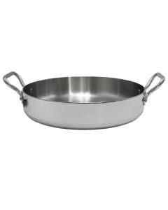 Pan with two handles Agnelli, alu-inox, silver color, Dia. 32 x H 6.5 cm