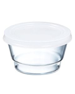 So Urban bowl with lid, glass/plastic, transparent/white, 800 ml / Dia. 15 x H 9 cm