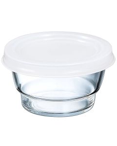 So Urban bowl with lid, glass/plastic, transparent/white, 370 ml / Dia. 12 x H 7.5 cm