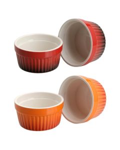 Cake-shaped bowl, porcelain, red/orange, Dia.9 cm