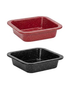 Baking pan set (2 pcs), carbon steel, black/red, 12x12 cm