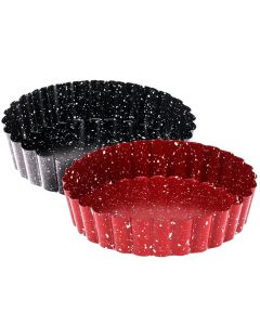 Round baking pan set (2 pcs), carbon steel, black/red, Dia. 12 cm