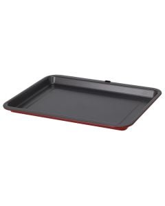 Baking form, steel, black/red, 39.5x30x2.5 cm