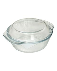 ItalCasa oven dish with lid, glass, transparent, 700ml / 18.6x16x8.05 cm