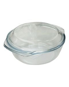 ItalCasa oven dish with lid, glass, transparent, 1.5L / 23.5x20.6x9.6 cm