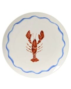 Sea serving plate, porcelain, white with a scorpion design, Dia. 26.9 x H 2.4 cm