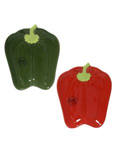 Pepper plate, dolomite, assorted colors, 14x13x2 cm