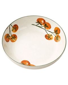 Natura soup plate, porcelain, white with a tomato design, Dia. 20.3 x H 4.4 cm