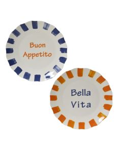 Bella Vita plate, porcelain, assorted colors, Dia. 20.8 x H 2.2 cm