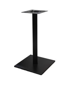 Table base with square base, metal, black color, base 40x40cm, tube 6x6 cm, top 25x25 cm, height 72 cm