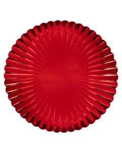 Pjate dekor Christmas, PP, embelsira, ngjyre e kuqe, D. 33 x H. 1,8 cm