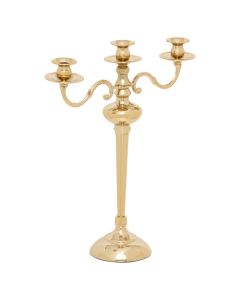 Candle holder, Christmas, metallic, gold color, 50 cm