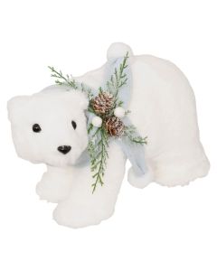 Personazh dekorativ, Arush polar, ngjyre e bardhe, L. 33 x P. 14 x H. 18 cm