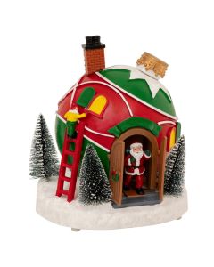 Christmas light house, LED, polyresin, L. 19.5 x P. 18 x H. 22 cm, 3x LR6 - AA - 1.5V batteries