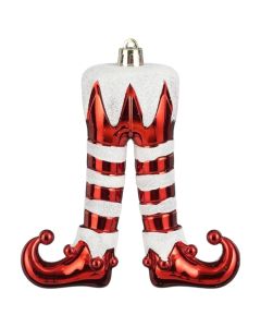 Hanging decoration, Christmas, elf legs, red and white, l11xw3.5xh13cm