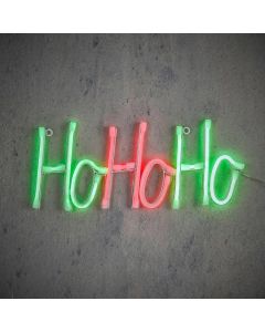 Drite Neon me motive Christmas, HOHOHO, IP20, drite jeshile/e kuqe, l38xw16xh2cm