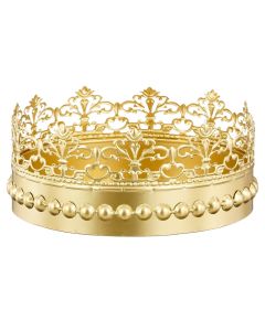 Decorative wreath with Christmas motifs, metallic, gold color, size L