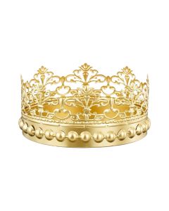 Decorative wreath with Christmas motifs, metallic, gold color, size S