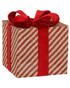 Decorative object with Christmas motifs, Gift, red/gold color, l25xw25xh28cm