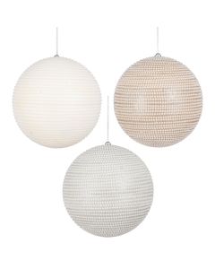 Sfere dekoruese me perla, silver, e bardhe, shampanje, h20xd20cm