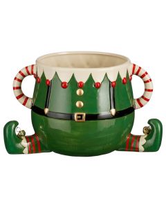 Decorative vase with Christmas motifs, Elf, green color, l28xw19xh16.5cm