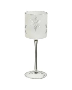 Candle holder, glass, white color, h20xd7cm