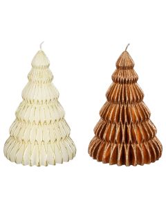Christmas decorative candle, white and brown color, h14.5xd8.5cm