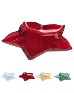 Pjate dekor Christmas, Yll, qelq, ngjre e kuqe/e bardhe/gold/jeshile, 30 cm