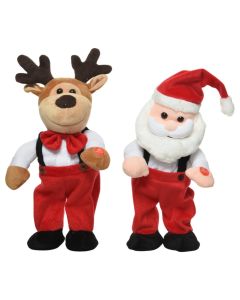 Bear Christmas motif decor, Deer, white, 13x14x20 cm