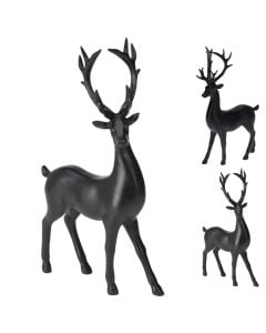 Decorative object, deer, polyresin, black color, 18x6x29.5 cm
