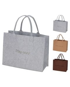 Christmas gift bag, synthetic fiber, brown/beige/light gray color, 44x18x19 cm