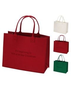Christmas gift bag, synthetic fiber, red/white/green color, 44x34 cm