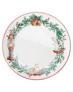 Christmas decorative plate, porcelain, white, D27 cm