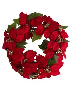 Kurore dekoruese Christmas, Poinsettias, 45 cm