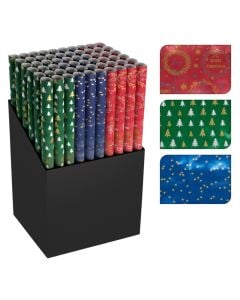 Gift wrapping paper, red/green/blue color, 70x200 cm