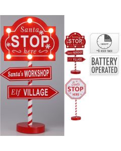 Dekoruese ambienti me LED, Stop, 20x10x40 cm, bateri 2x AAA