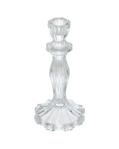Portacandele decorativo, vetro, colore trasparente, 20 cm