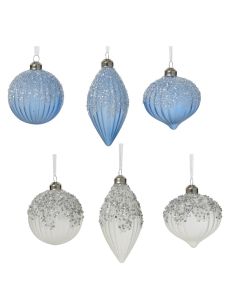 Sfere dekoruese, qelq, ngjyre roze dhe e kalter, D8 cm