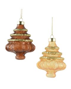 Objekt dekorues me varje, qelq, ngjyre bezhe, D.8.2cm x H.11.6cm