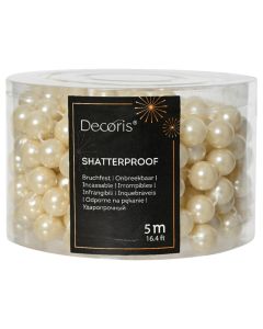 Christmas decorative string, cream spheres, D.1.4cm x L.500cm