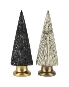 Objekt dekorues, Peme Viti i Ri, qeramike, ngjyre e zeze, e bardhe, L.10cm x W.12.3cm x H.36.5cm