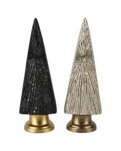 Objekt dekorues, Peme Viti i Ri, qeramike, ngjyre e zeze, e bardhe, L.8cm x W.10cm x H.28cm