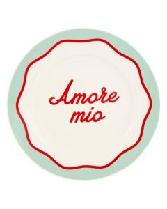 Della Pasta dessert plate, porcelain, white/green/red, Dia. 20.4 x H 1.8 cm