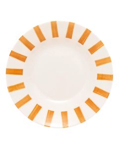 Cherry soup plate, porcelain, white/orange, Dia. 20.2 x H 4 cm