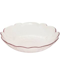 Tas Fleur de Rose, qelq, e bardhë/rozë, Dia. 26 x H 7 cm